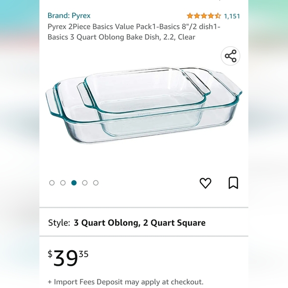 Pyrex 3pc bakeware set - Picture 6 of 6